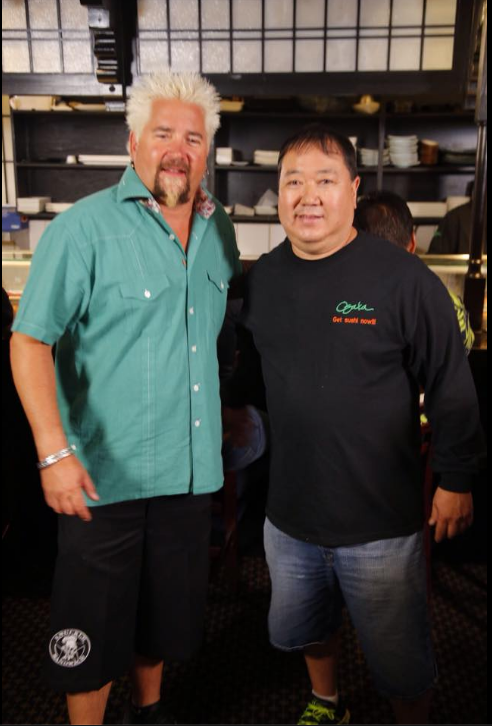 Guy Fieri of Food Network visits Osaka Japanese Bistro's Gene Nakanishi