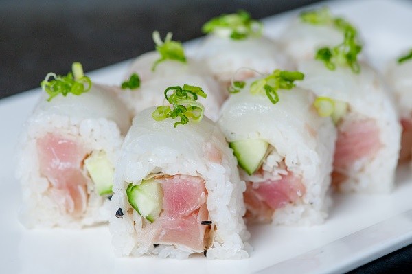 Fresh fish in white tiger sushi from Osaka Japanese Restaurant