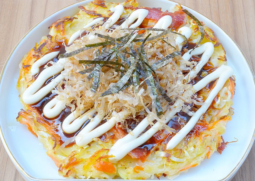 Japanese food okonomiyaki 