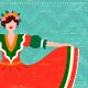 cinco de mayo banner with Mexican dancer illustration